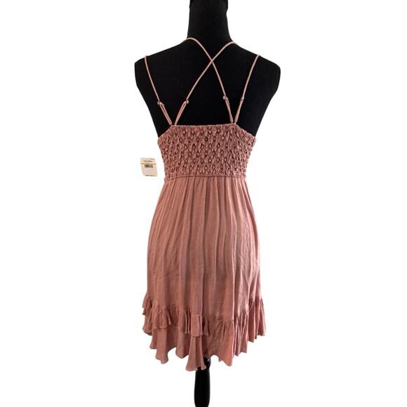 NWT! Free People One Adella Lacey Sleeveless Slip Dress in Rose - Size Small - Picture 8 of 9